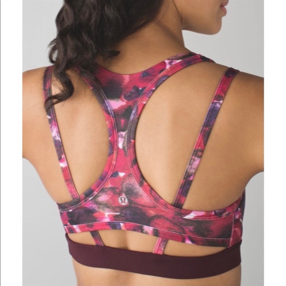 Lululemon Splendour Racerback Sports Bra Poppy Petals Multi size 4